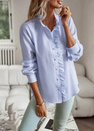 Lavinque Blouses Blouse à volants | Bleu clair | Chic et féminine