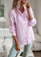 Lavinque Blouses Blouse à volants | Bleu clair | Chic et féminine