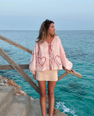 Lavinque Blouses Blouse Bohème à Carreaux | Romantique | Fluide et Féminine