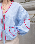 Lavinque Blouses Blouse Bohème à Carreaux | Romantique | Fluide et Féminine