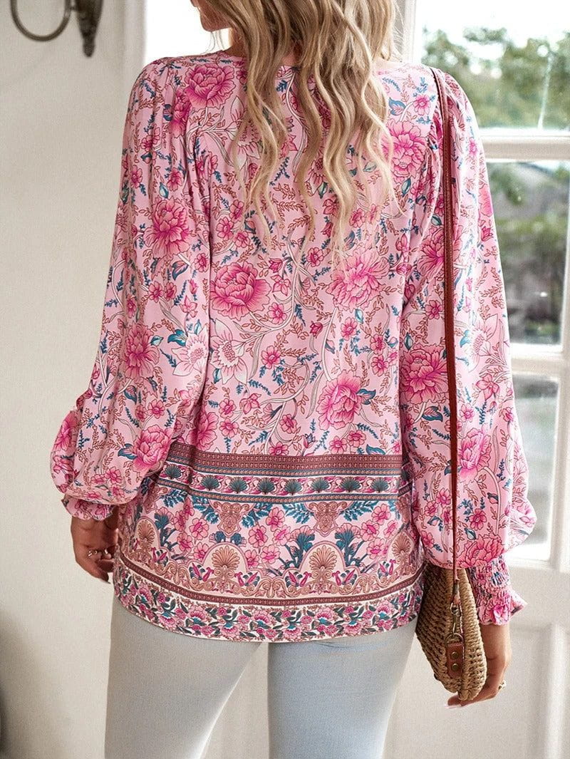 Lavinque Blouses Blouse Bohème Fleurie | Élégance Décontractée | Légère & Féminine