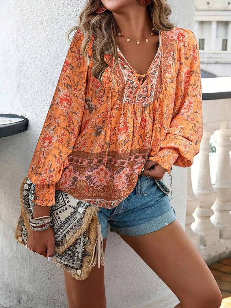Lavinque Blouses Blouse Bohème Fleurie | Élégance Décontractée | Légère & Féminine