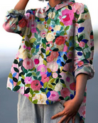 Lavinque Blouses Blouse Chemise Oversize Fleurie | Élégance Décontractée | Légère & Confortable