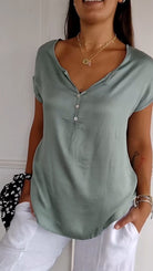 Lavinque Blouses Blouse Décontractée Boutonnée | Chic | Fluide et Polyvalente
