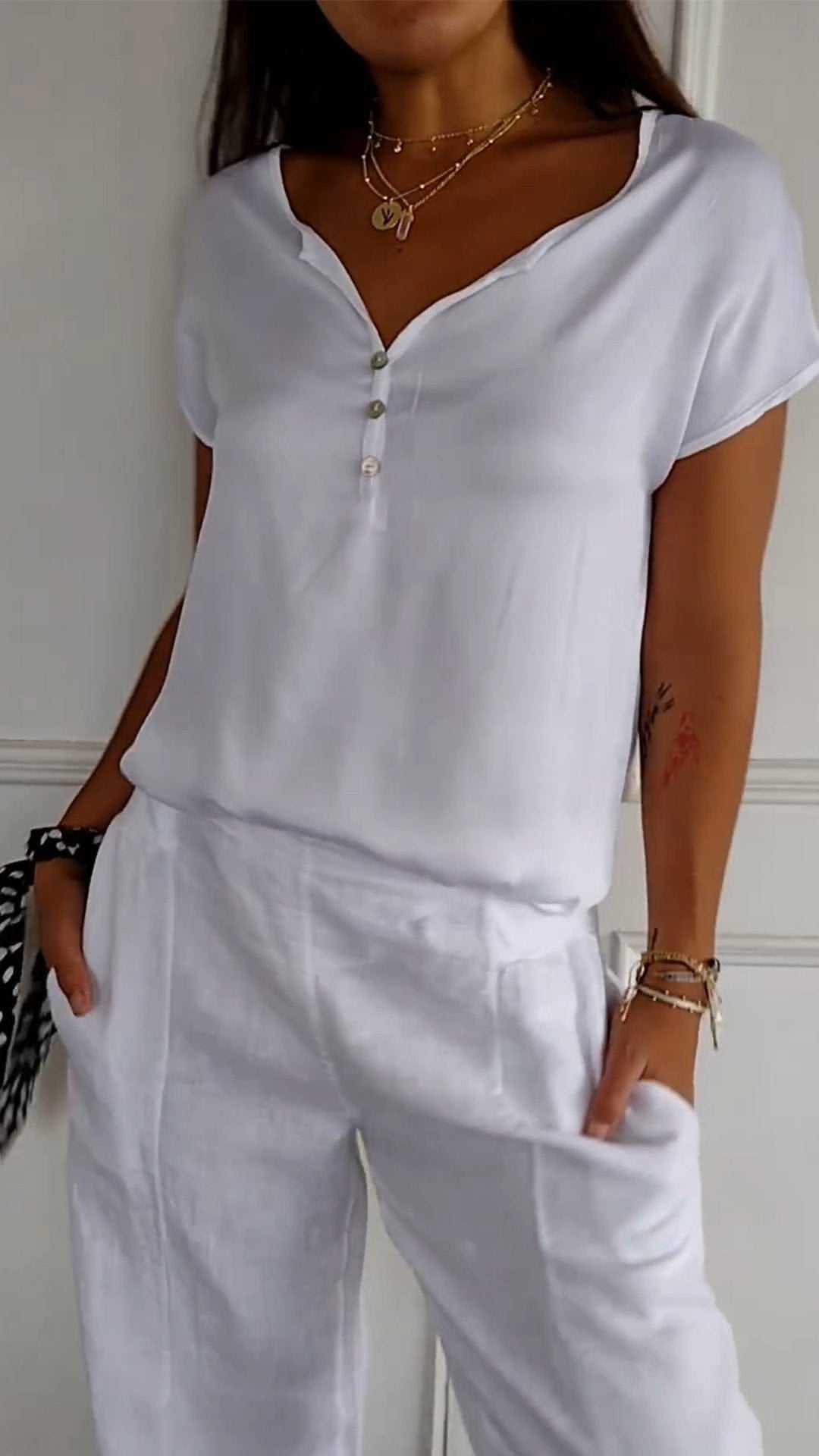 Lavinque Blouses Blouse Décontractée Boutonnée | Chic | Fluide et Polyvalente