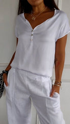 Lavinque Blouses Blouse Décontractée Boutonnée | Chic | Fluide et Polyvalente
