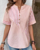 Lavinque Blouses Blouse Décontractée | Style Rayé | Élégance et Confort