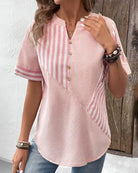 Lavinque Blouses Blouse Décontractée | Style Rayé | Élégance et Confort