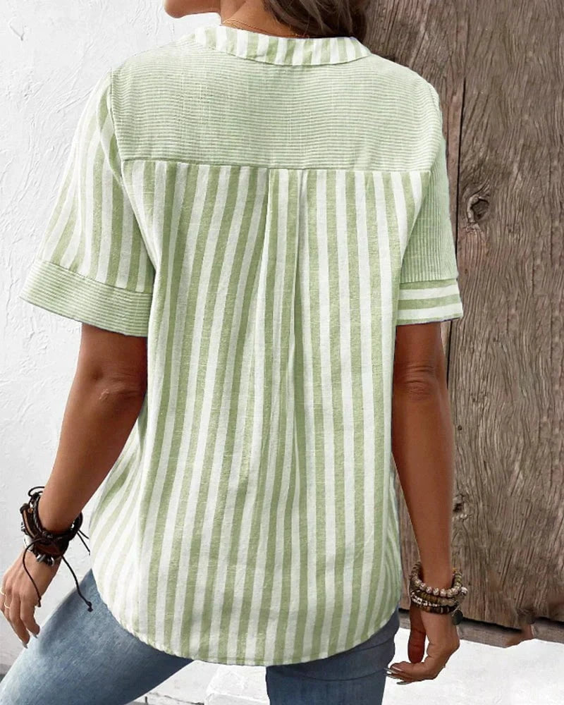 Lavinque Blouses Blouse Décontractée | Style Rayé | Élégance et Confort
