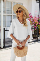 Lavinque Blouses Blouse Élégante à Manches 3/4 | Chic & Confort | Idéale pour Toutes Occasions