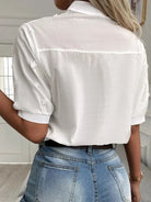 Lavinque Blouses Blouse Élégante en Dentelle | Chic & Féminin | Col Mandarin