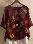 Lavinque Blouses Bordeaux / XS Blouse Bohème Asymétrique | Élégance & Couleurs | Confort & Style Unique