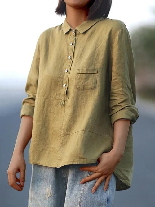 Lavinque Blouses Chemise Oversize en Lin | Élégance Décontractée | Confort &  Légèreté