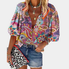 Lavinque Blouses Couleur Mixte / S Blouse Colorée à Imprimé Bohème | Vibrante | Légère et Originale