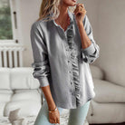 Lavinque Blouses Gris / S Blouse à Volants | Élégance Féminine | Tendance Chic