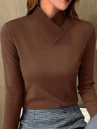 Lavinque Blouses Haut Col Montant Asymétrique | Élégance Minimaliste | Confort & Style