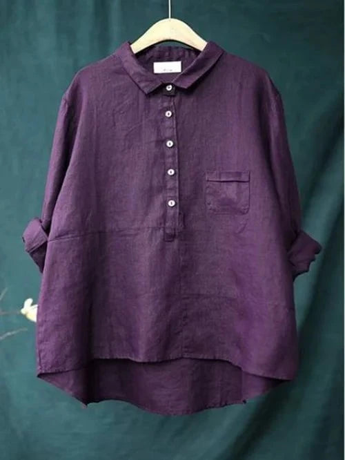 Lavinque Blouses Pourpre / M Chemise Oversize en Lin | Élégance Décontractée | Confort &  Légèreté