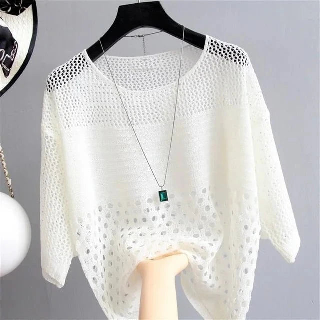 Lavinque Blouses Pull Femme | Maille Ajourée | Léger et Élégant