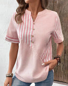 Lavinque Blouses Rose / S Blouse Décontractée | Style Rayé | Élégance et Confort