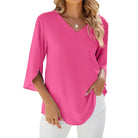 Lavinque Blouses Rose / S Blouse Élégante à Manches 3/4 | Chic & Confort | Idéale pour Toutes Occasions