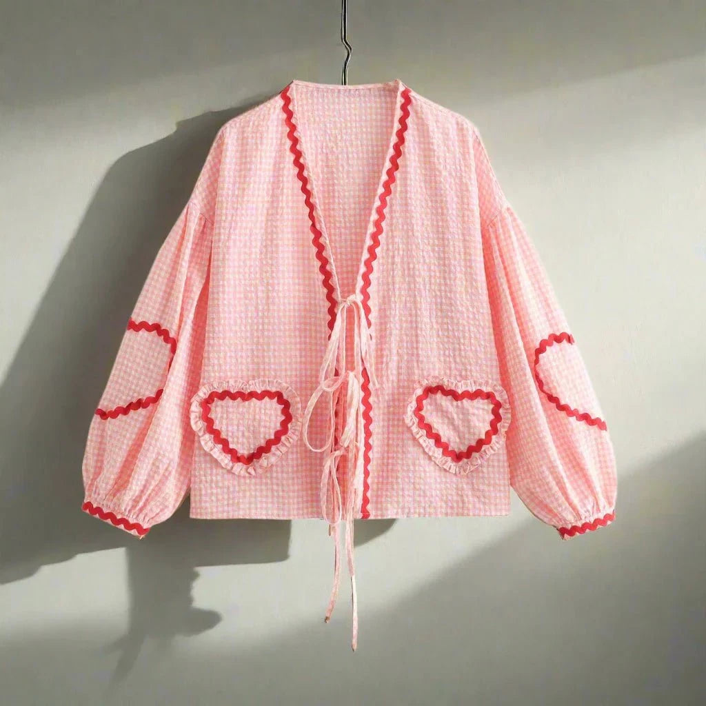 Lavinque Blouses Rouge Clair / S Blouse Bohème Brodée  | Romantique et Tendance