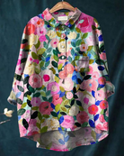 Lavinque Blouses S Blouse Chemise Oversize Fleurie | Élégance Décontractée | Légère & Confortable