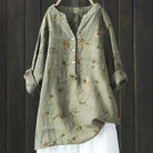 Lavinque Blouses Vert armée / S Blouse Bohème Fleurie | Élégance Décontractée | Fluide & Confortable