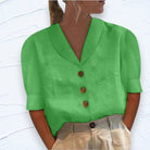 Lavinque Blouses Vert / S Blouse en Lin | Légèreté et Élégance | Tendance Naturelle