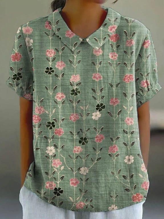 Lavinque Blouses Vert / S Chemisier Fleuri | Multicolore | Léger et Estival