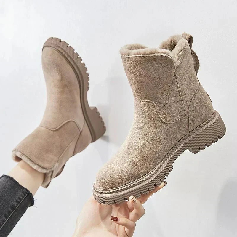 Lavinque Boots Beige / 35 Bottes Hiver Fourrées | Suédine Douce | Chaudes et Antidérapantes