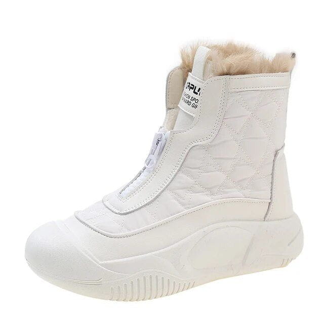 Lavinque Boots Blanc / 34 Bottes d'Hiver Rembourrées | Chaleur & Confort | Style Sport-Chic
