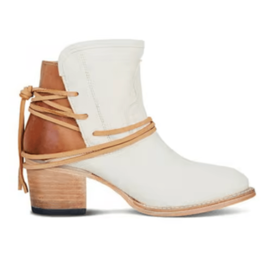 Lavinque Boots Blanc / 34 Bottines Western | Cuir | Style Vintage