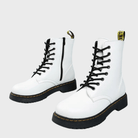 Lavinque Boots Blanc / 35 Bottes de Combat en Similicuir | Tendance | Robustes et Confortables