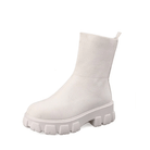 Lavinque Boots Blanc / 35 Bottines Chaussettes à Semelle Épaisse | Noir | Audacieuses et Ultra Confortables