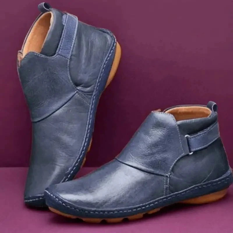 Lavinque Boots Bleu / 34 Bottines Confort en Similicuir | Style Décontracté | Souples et Polyvalentes