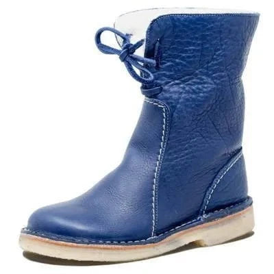 Lavinque Boots Bleu / 35 Bottes d’Hiver Fourrées en Cuir | Hiver | Chaleur et Confort Authentique