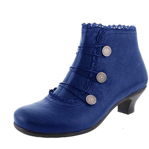 Lavinque Boots Bleu foncé / 36 Bottines rétro à boutons | Bottines | Élégance et confort intemporel