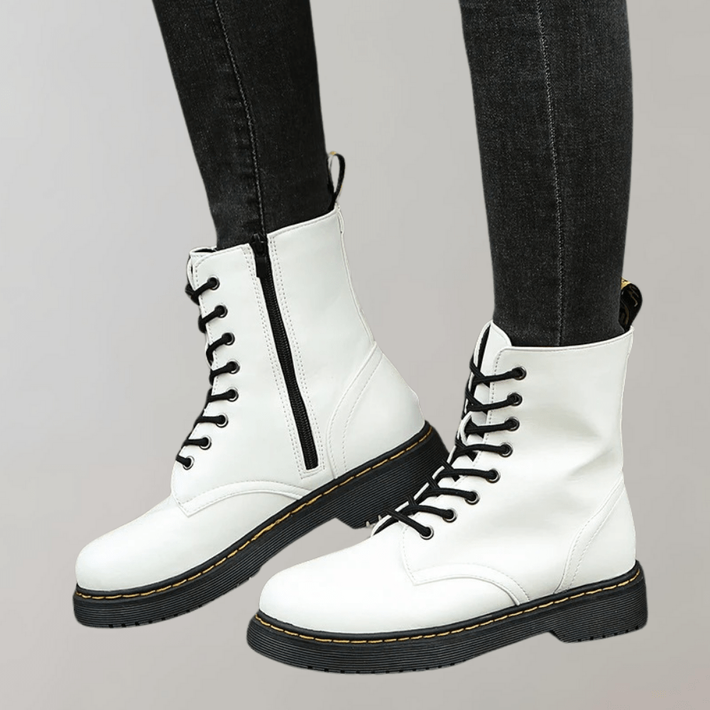 Lavinque Boots Bottes de Combat en Similicuir | Tendance | Robustes et Confortables