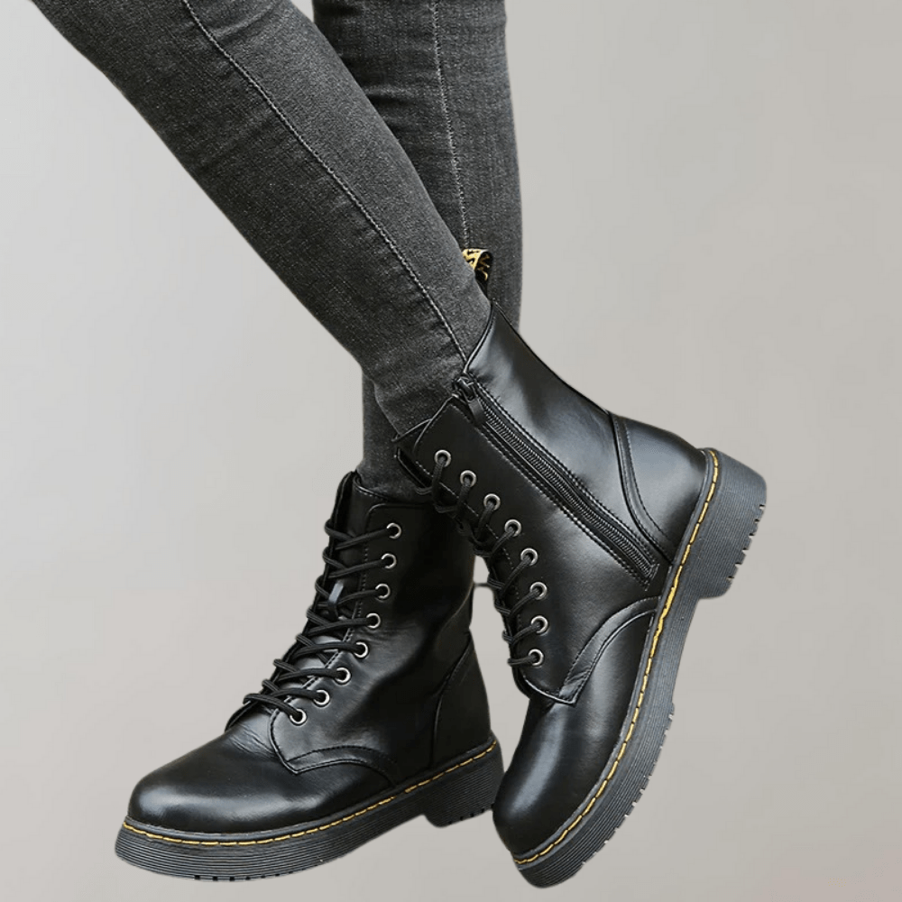Lavinque Boots Bottes de Combat en Similicuir | Tendance | Robustes et Confortables