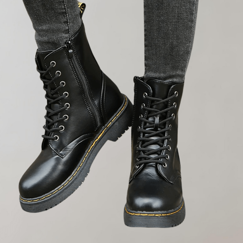 Lavinque Boots Bottes de Combat en Similicuir | Tendance | Robustes et Confortables