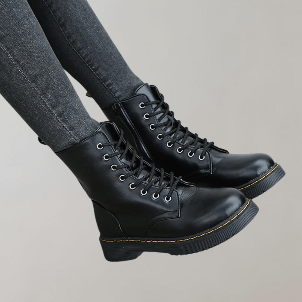 Lavinque Boots Bottes de Combat en Similicuir | Tendance | Robustes et Confortables