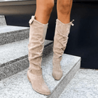 Lavinque Boots Bottes Hautes Camel | Style Décontracté | Effet Daim Chic