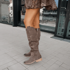 Lavinque Boots Bottes Hautes Camel | Style Décontracté | Effet Daim Chic