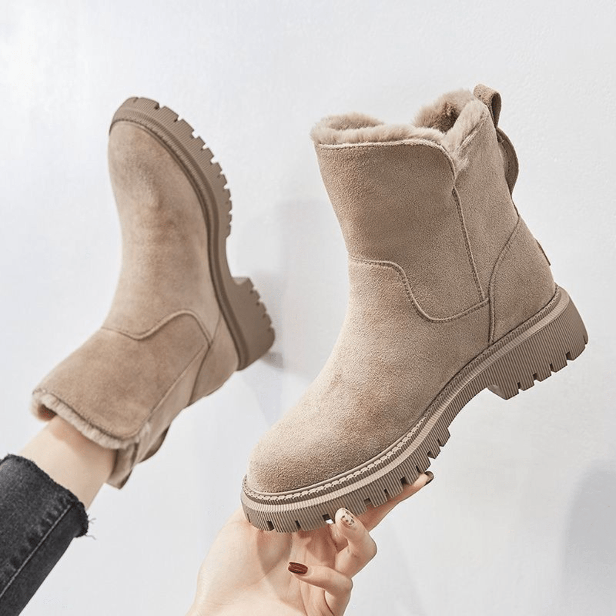 Lavinque Boots Bottes Hiver Fourrées | Suédine Douce | Chaudes et Antidérapantes