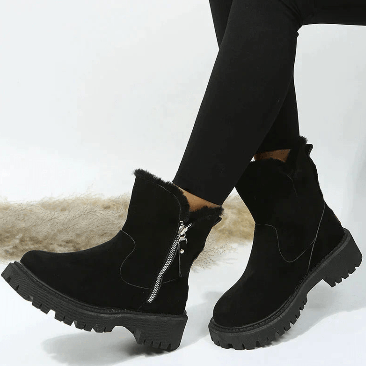 Lavinque Boots Bottes Hiver Fourrées | Suédine Douce | Chaudes et Antidérapantes