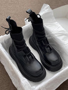 Lavinque Boots Bottes Montantes Style Combat | Simili Cuir | Tendance et Confort