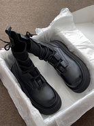 Lavinque Boots Bottes Montantes Style Combat | Simili Cuir | Tendance et Confort