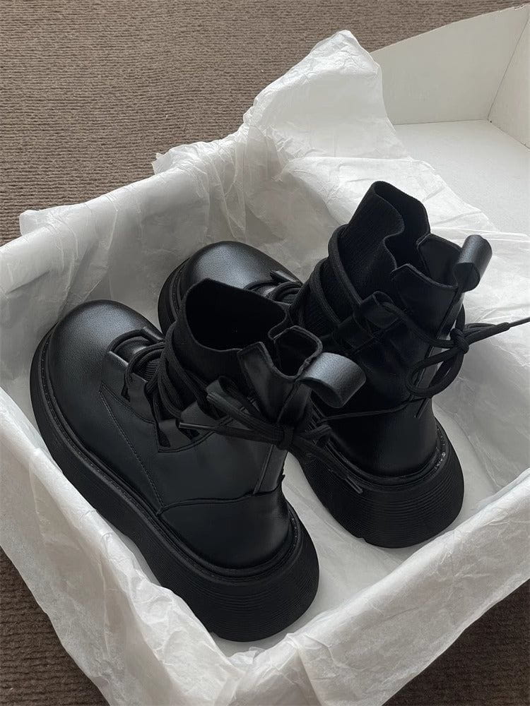 Lavinque Boots Bottes Montantes Style Combat | Simili Cuir | Tendance et Confort