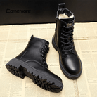 Lavinque Boots Bottes Noires à Lacets Hiver | Look Urbain | Chaud et Robuste