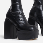 Lavinque Boots Bottines à Talons Épais & Plateforme | Noir Intense | Glam Rock & Puissance Féminine